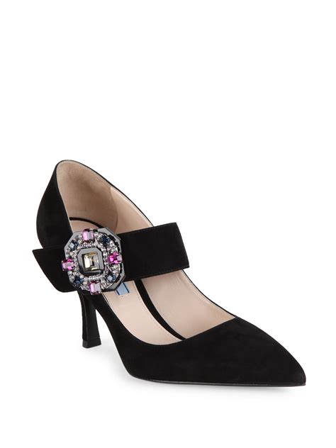 prada velvet mary jane|Black Nappa Leather Mary Jane Pumps .